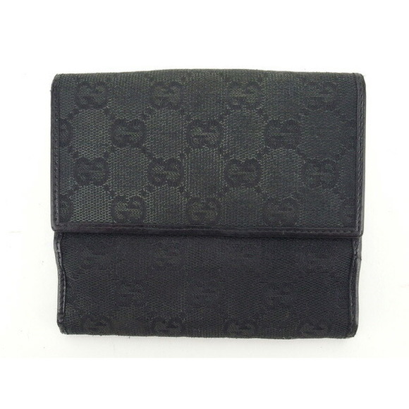 Gucci Accessory Bifold Wallet Canvas GG Abbey Black - Picture 1 of 6